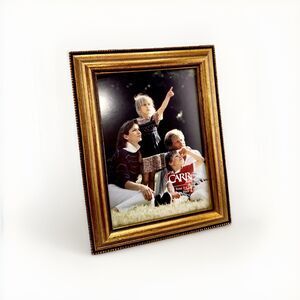 Vintage CARR Picture Frame Wood Beaded Gold Bronze Tone for 5x 7 Photo NOS